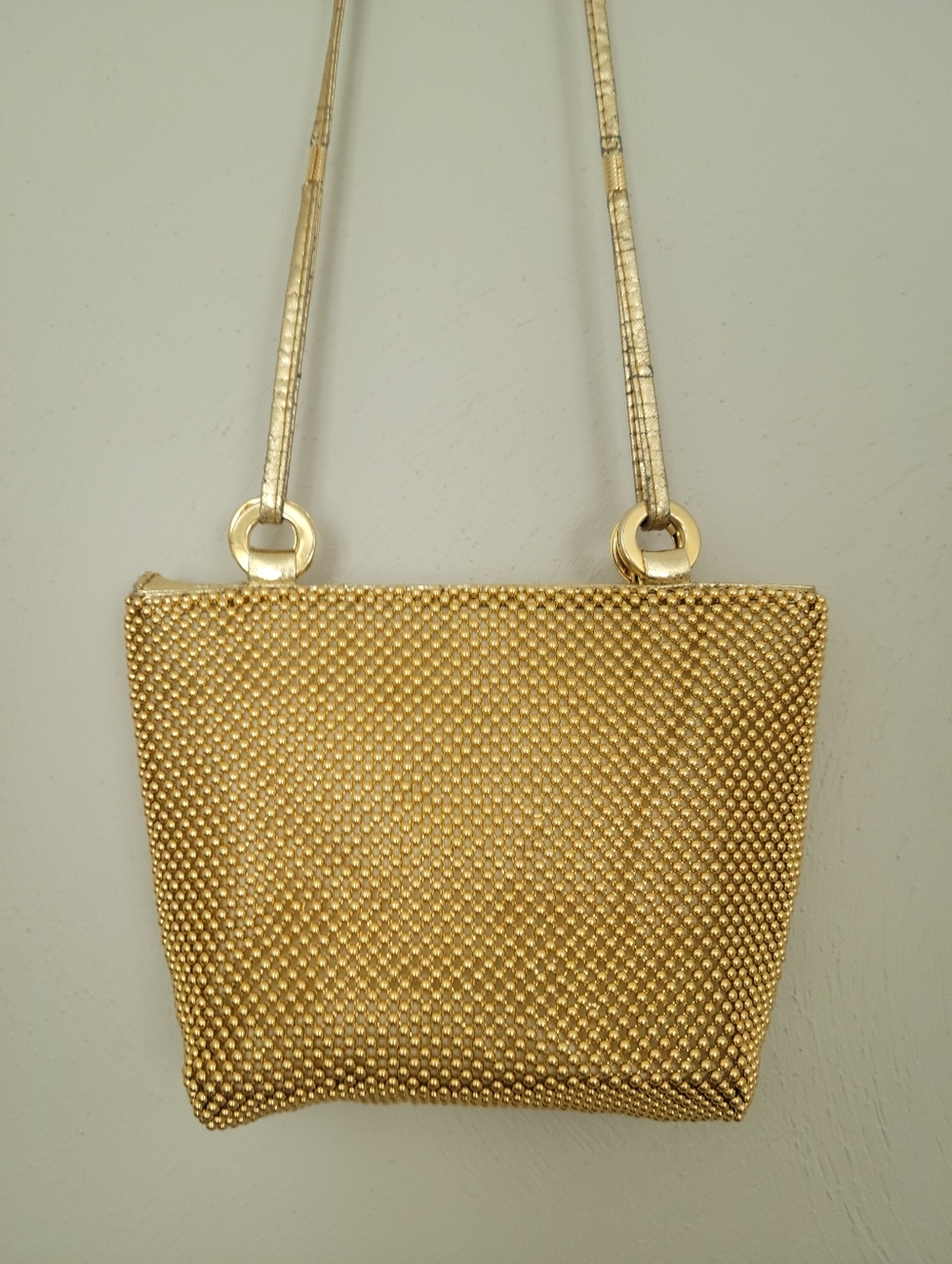 Elka Evening Bag RARE Vintage Gold Beaded Mesh Crossbody *One Owner